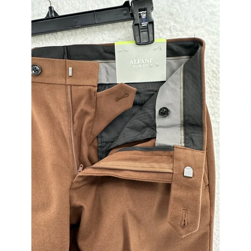 Alfani Slim Fit Dress Pants Men's 30x30 Vicuna Brown Office Career Casual
